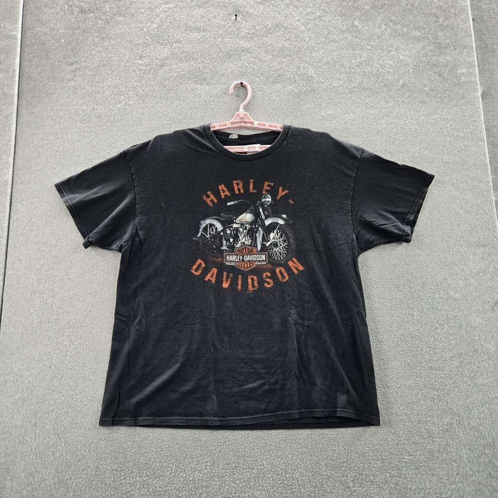 Harley-Davidson Men Shirt 2X Black Graphic Folsom CA Made In USA Y2K Tee